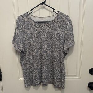 Croft & Barrow Geometric Black and White Women's Top